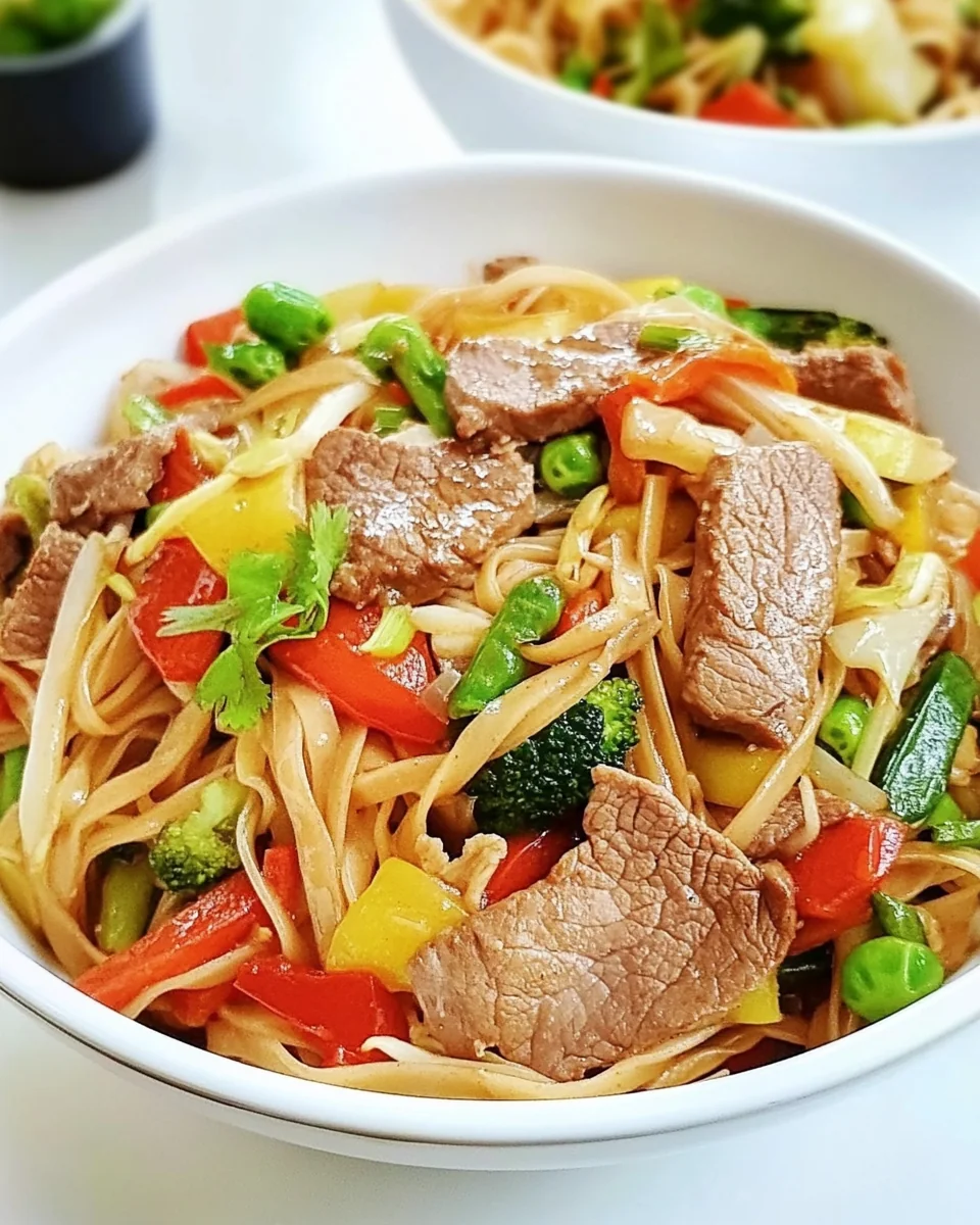 Simple Beef Noodle Stir Fry with Fresh Vegetables - additional image