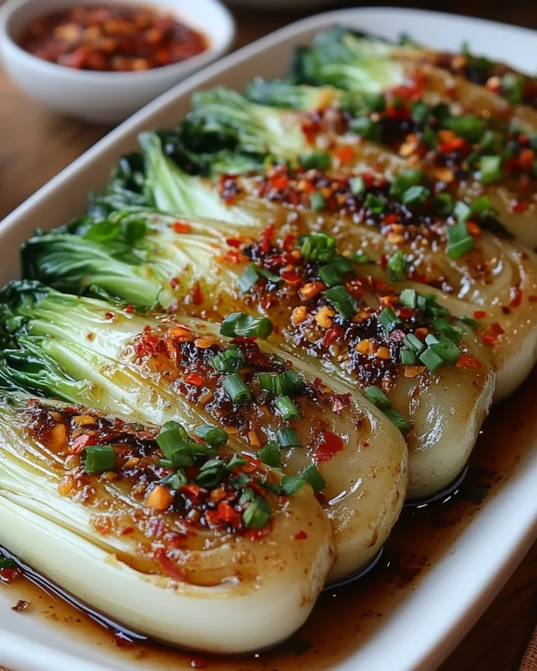 Quick Bok Choy with Ginger Chili Sauce