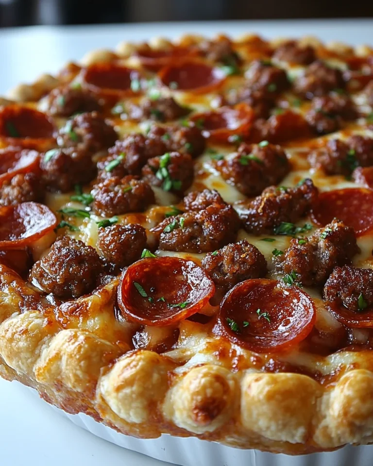Hearty One-Pot Hamburger Sausage Pepperoni Pie