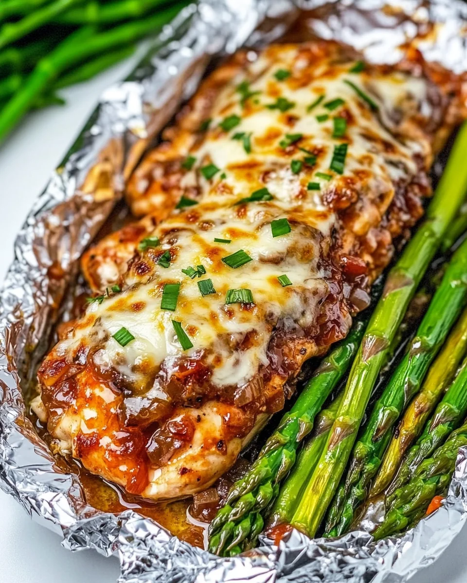 Cheesy Asparagus and French Onion Chicken Foil Packets - additional image