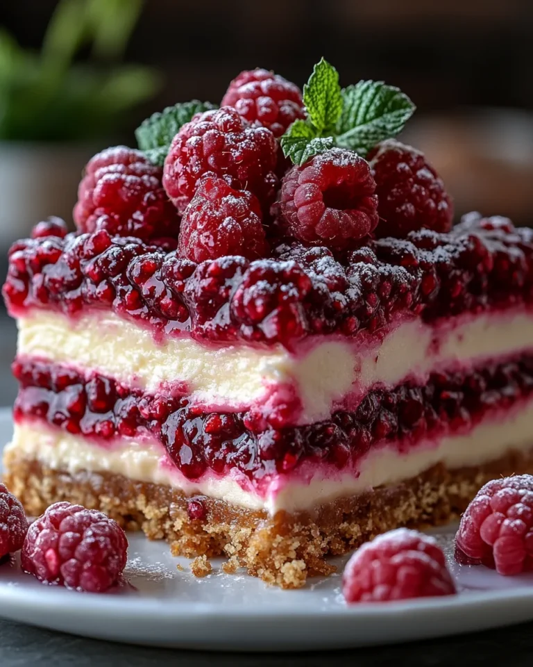 Creamy Raspberry Cheesecake Bars From Scratch