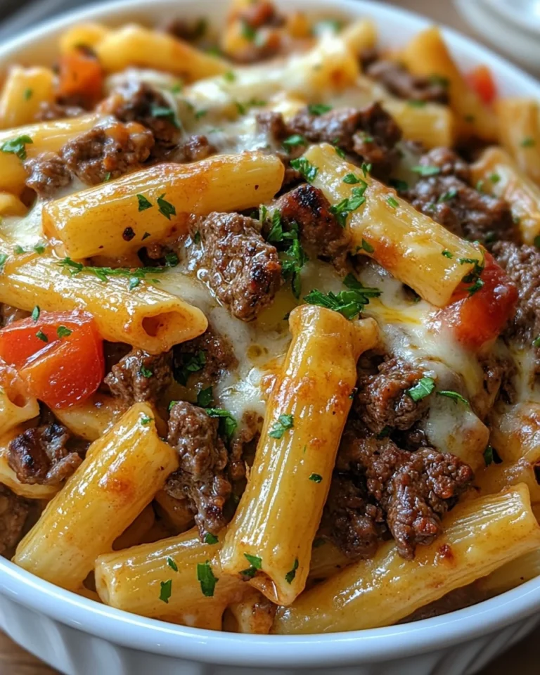 Creamy Philly Cheese Steak Pasta One-Pot Weeknight Dinner